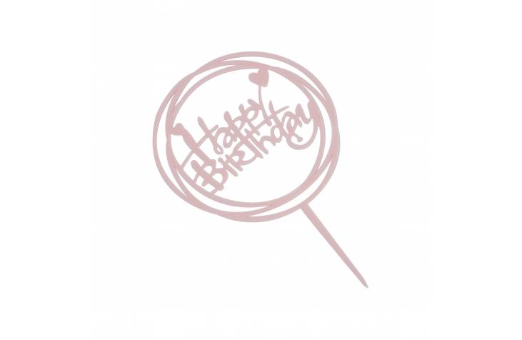 Pink Happy Birthday Signage Round SMP34