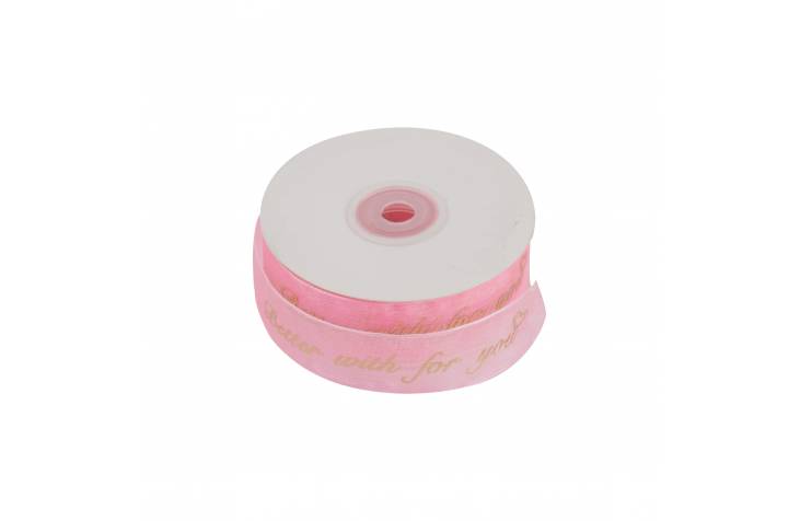 Chiffon Ribbon Better with For You Flower Pink 2.5 cm
