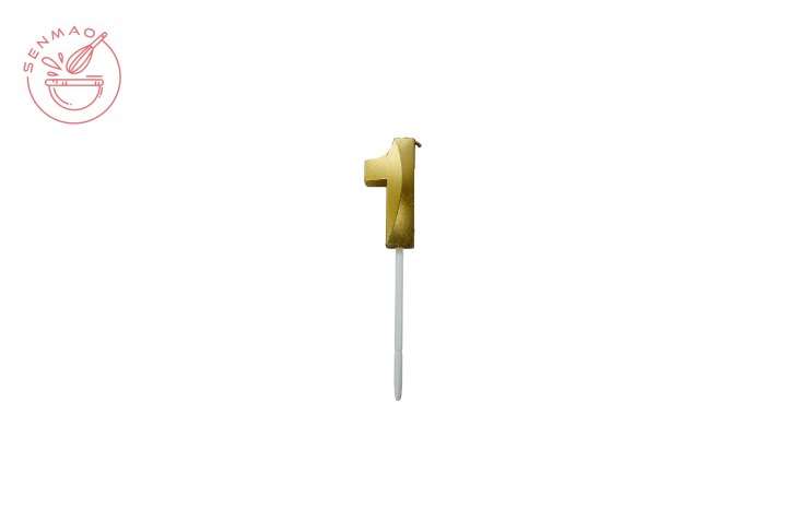 Gold Shining Single Number Candle #1