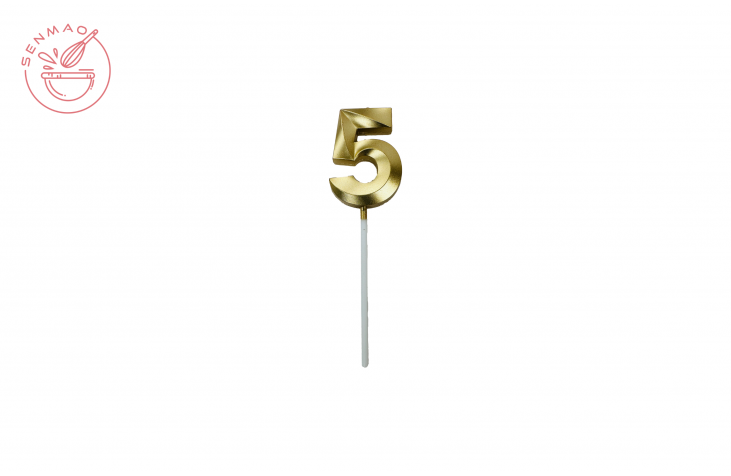 Gold Shining Single Number Candle #5