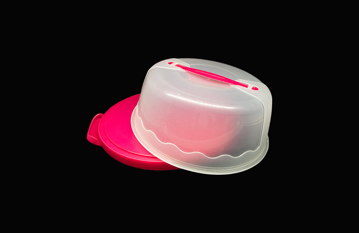 Cake Container Reusable with Cover Dark Pink SL 8 inch
