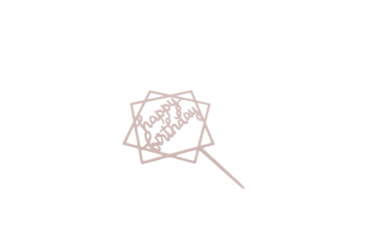 Pink Happy Birthday Signage / Cake Topper - Double Square36